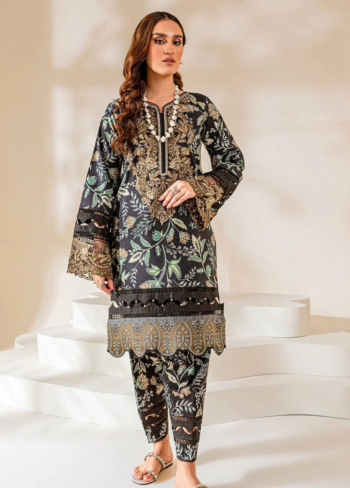 Embroidered Lawn 2 Piece Unstitched Suit JL-D05-23 Summer Collection