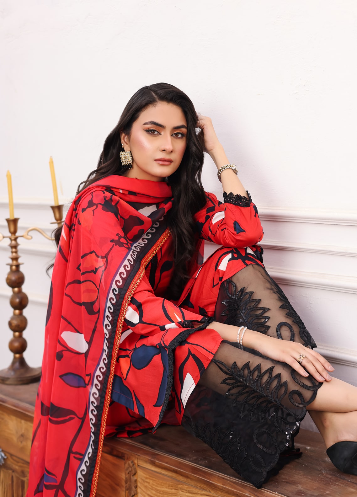 Heer By Polawn Embroidered Stitched 3 Piece Lawn Suit PD-24-101-A-Ready to Wear