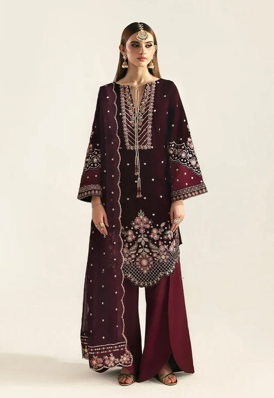 Embroidered Unstitched 3 Piece Velvet Suit EAV-KANWAL-25 - Party Wear