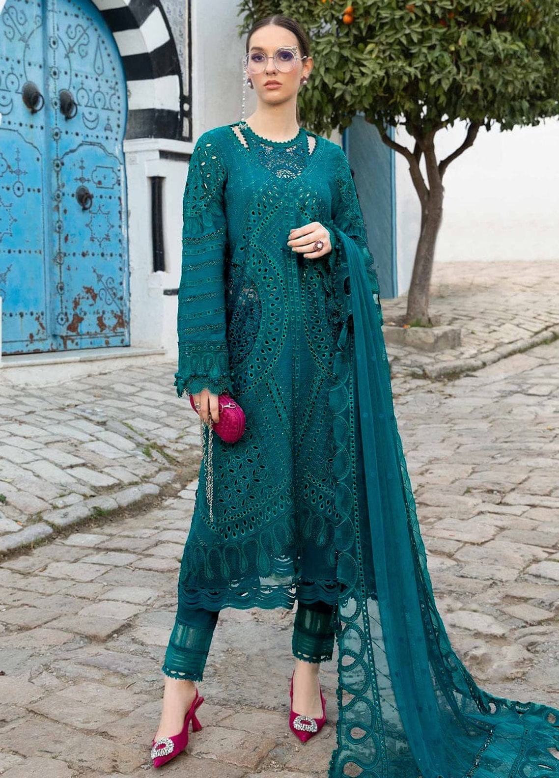 Embroidered Lawn 3 Piece Unstitched Suit MBL-D-2402-A-24 - Summer Collection