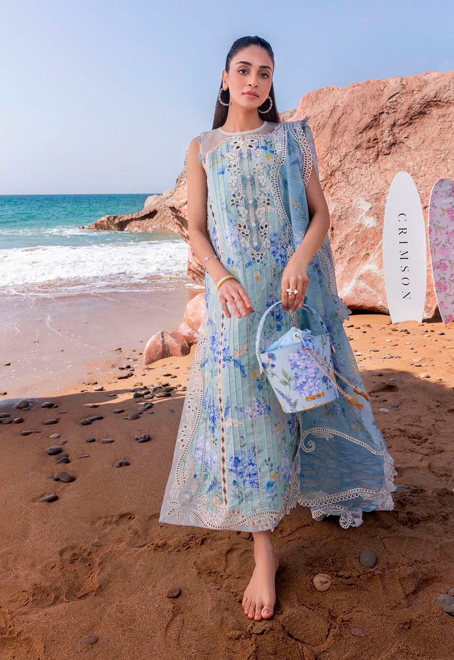 Embroidered Lawn 3 Piece Unstitched Suit CSSL-D03-B-25 - Summer Collection