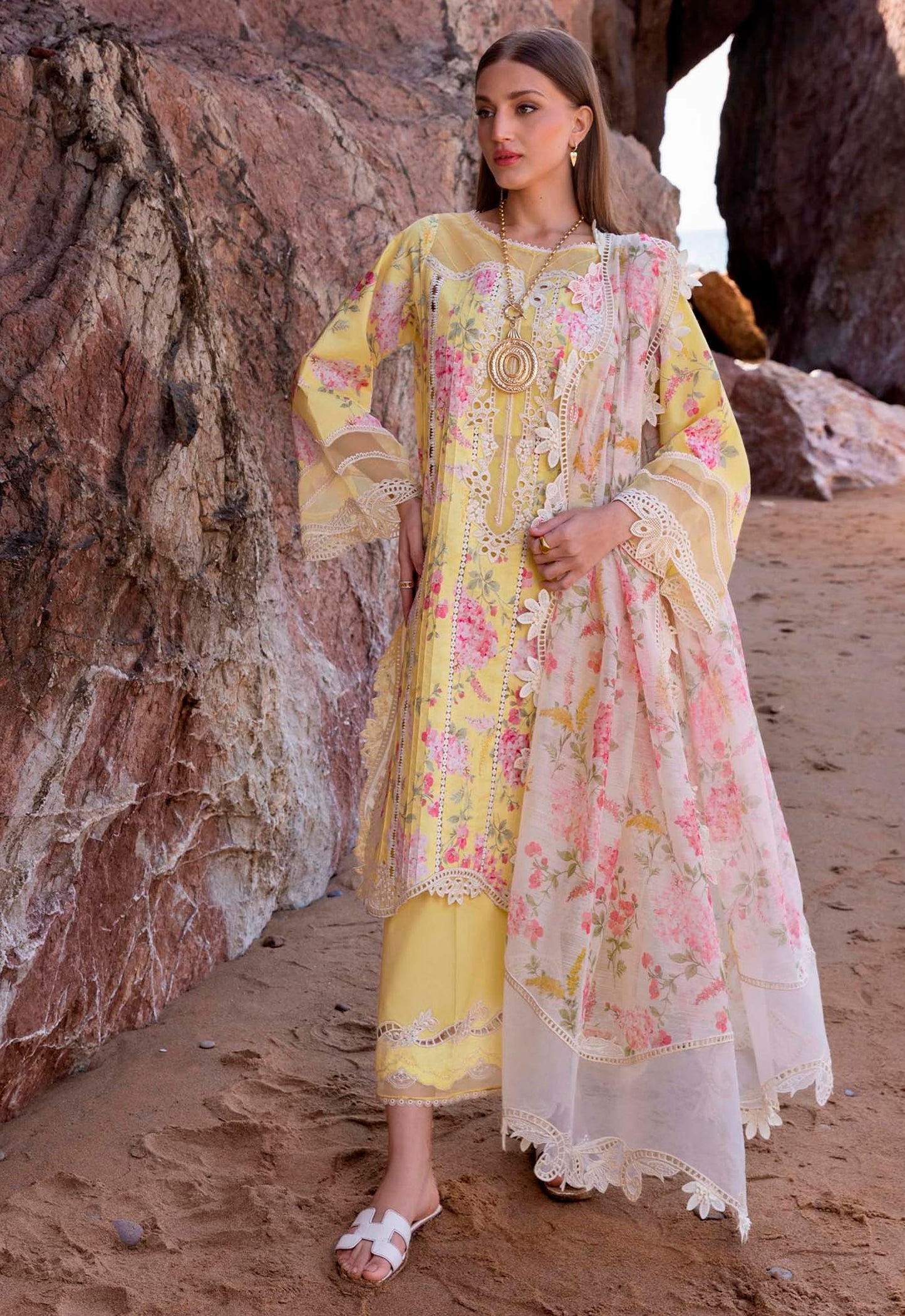 Embroidered Lawn 3 Piece Unstitched Suit CSSL-D03-A-25 - Summer Collection