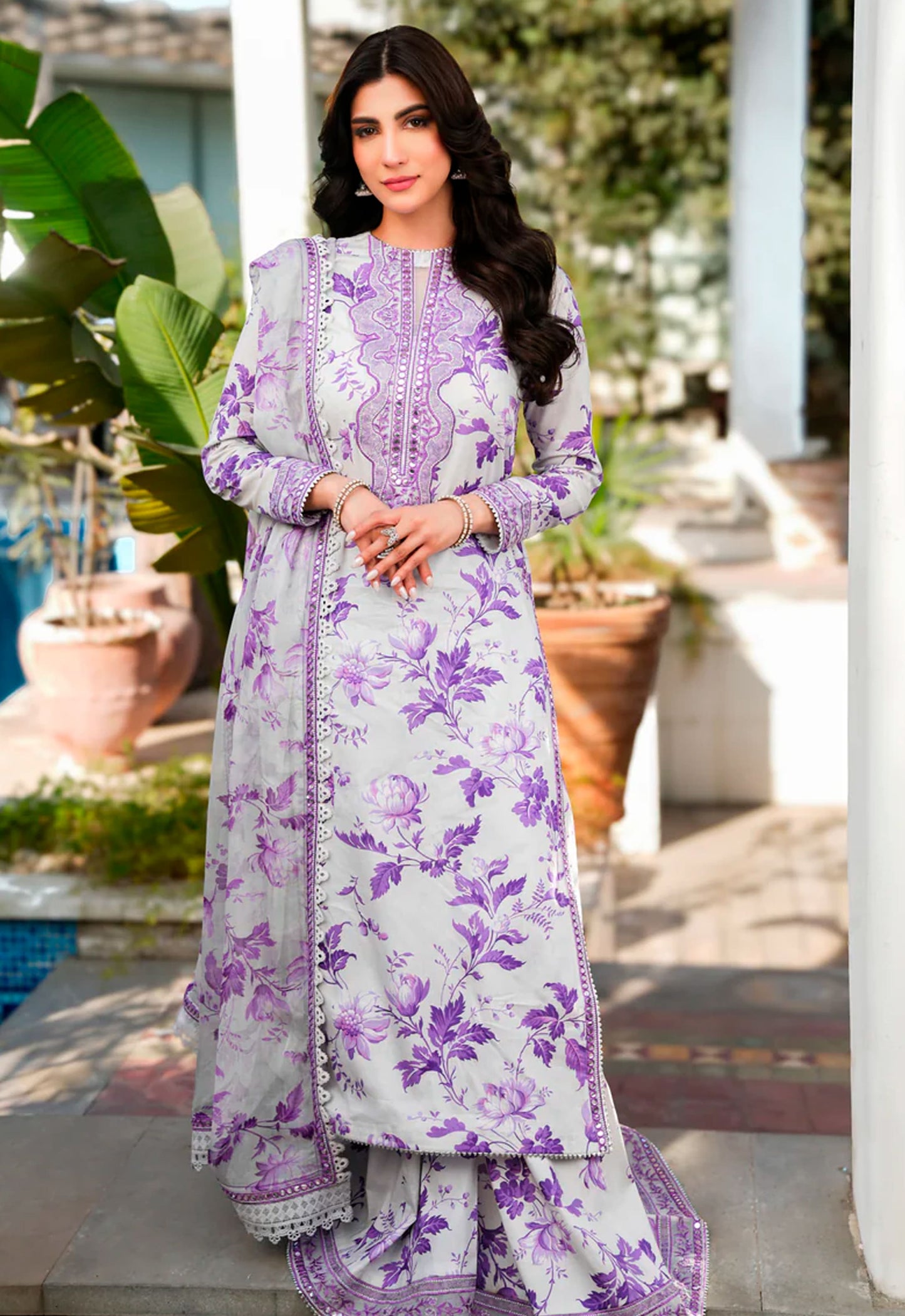 Embroidered Lawn 3 Piece Unstitched Suit ACL-LUX-01-25 - Summer Collection