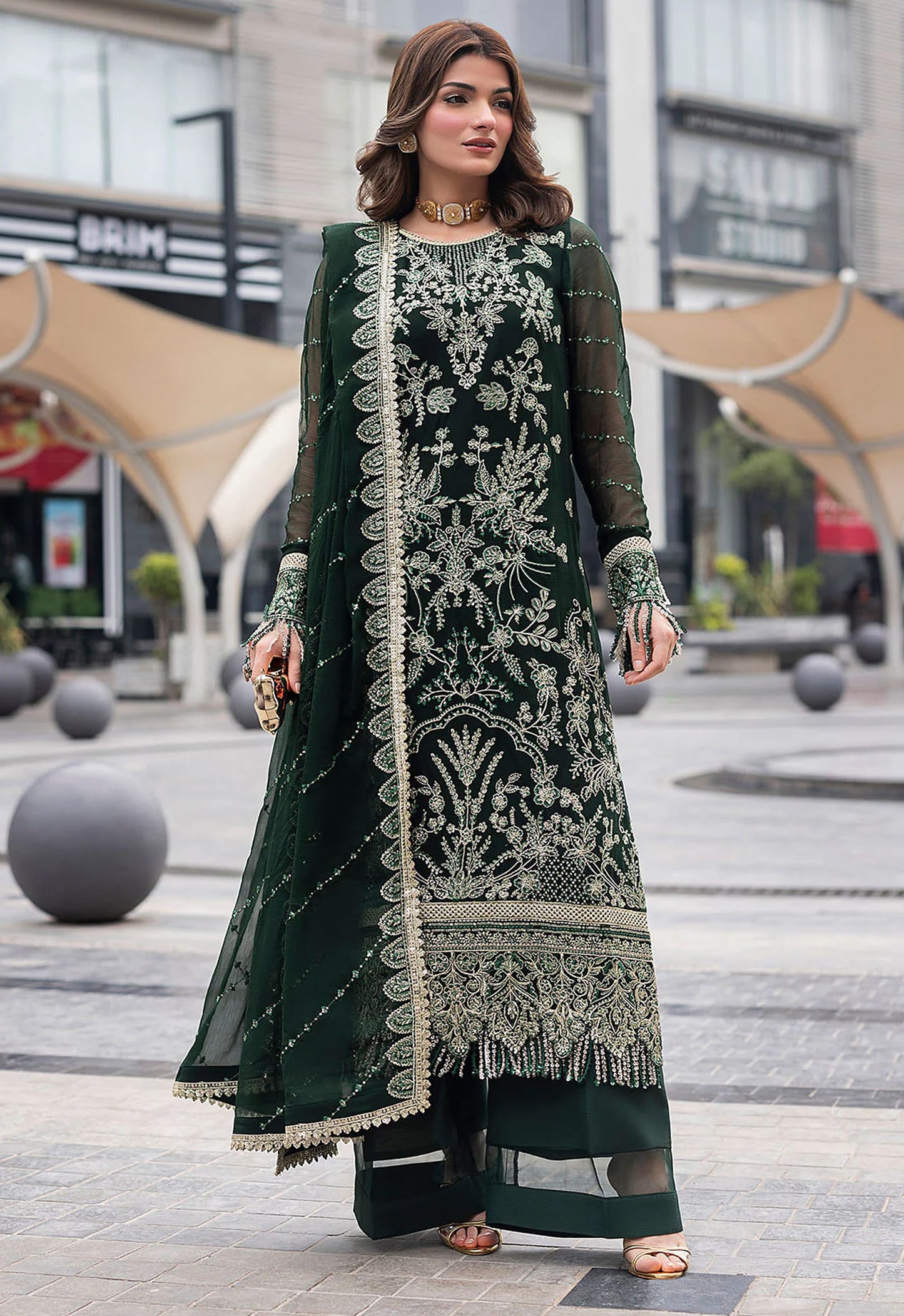 Embroidered Chiffon 3 Piece Unstitched Suit SC-CT 25004-25 - Party Wear