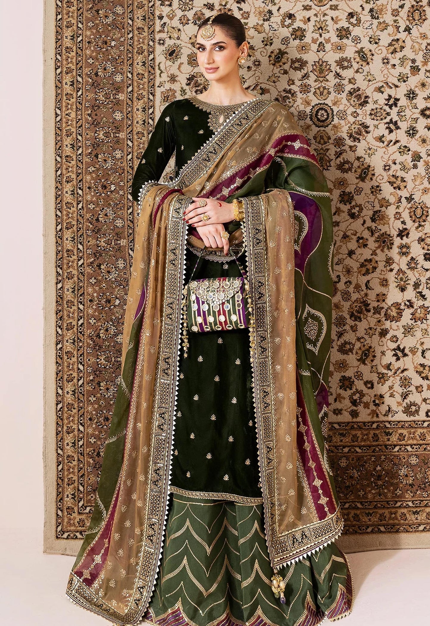 Embroidered Unstitched 3 Piece Velvet Suit JV-CVF-D09-25 - Party Wear