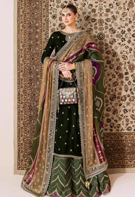 Embroidered Unstitched 3 Piece Velvet Suit JV-CVF-D09-25 - Party Wear