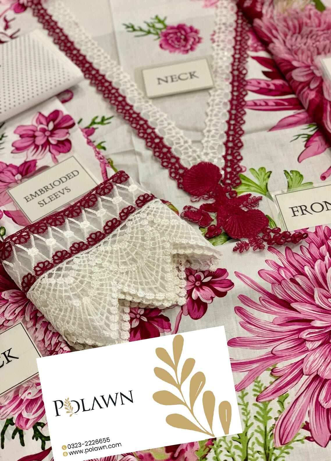 Embroidered Lawn 3 Piece Unstitched Suit MBL-MPT-2510-A-25 - Summer Collection