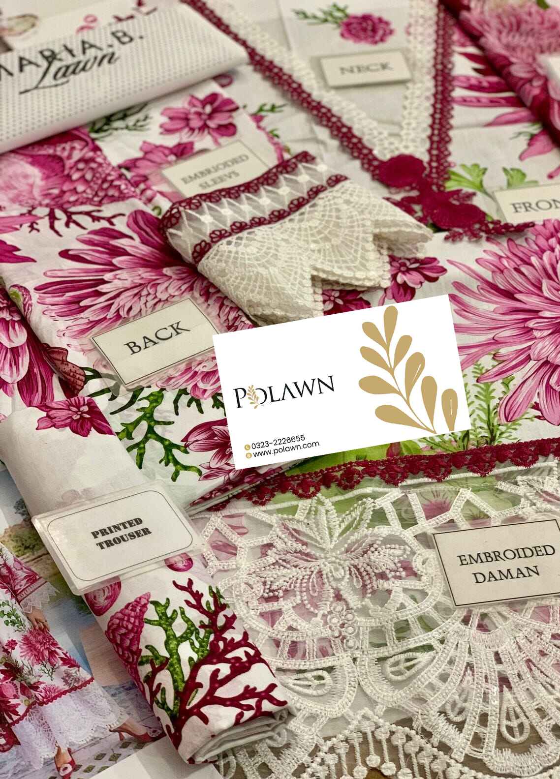 Embroidered Lawn 3 Piece Unstitched Suit MBL-MPT-2510-A-25 - Summer Collection