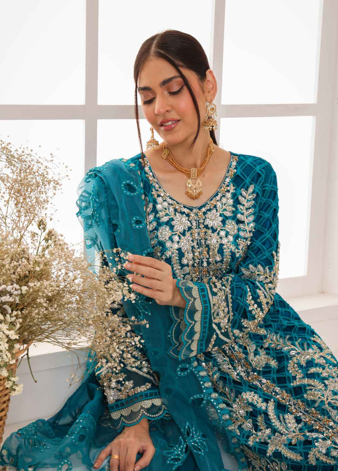 Shehnai By Polawn Embroidered Stitched 3 Piece Chiffon Suit PD-24-1002 - Ready to Wear