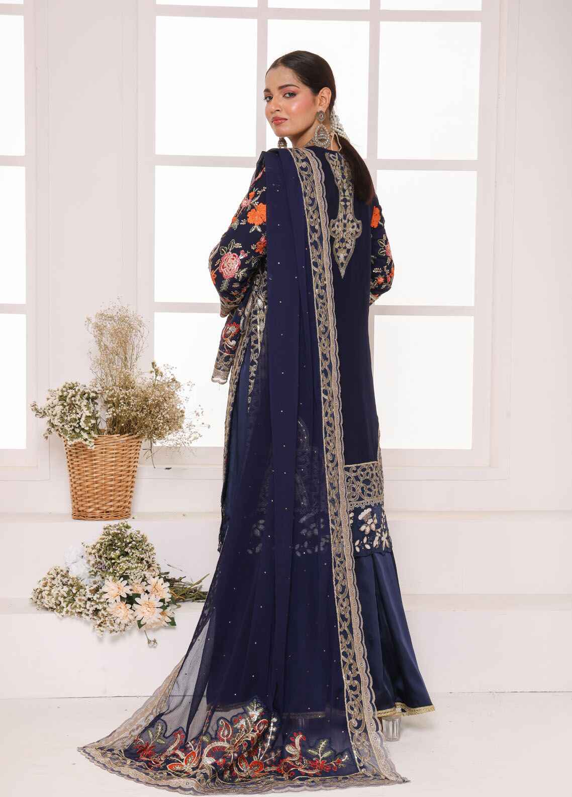 Shehnai By Polawn Embroidered Stitched 3 Piece Chiffon Suit PD-24-1003 - Ready to Wear