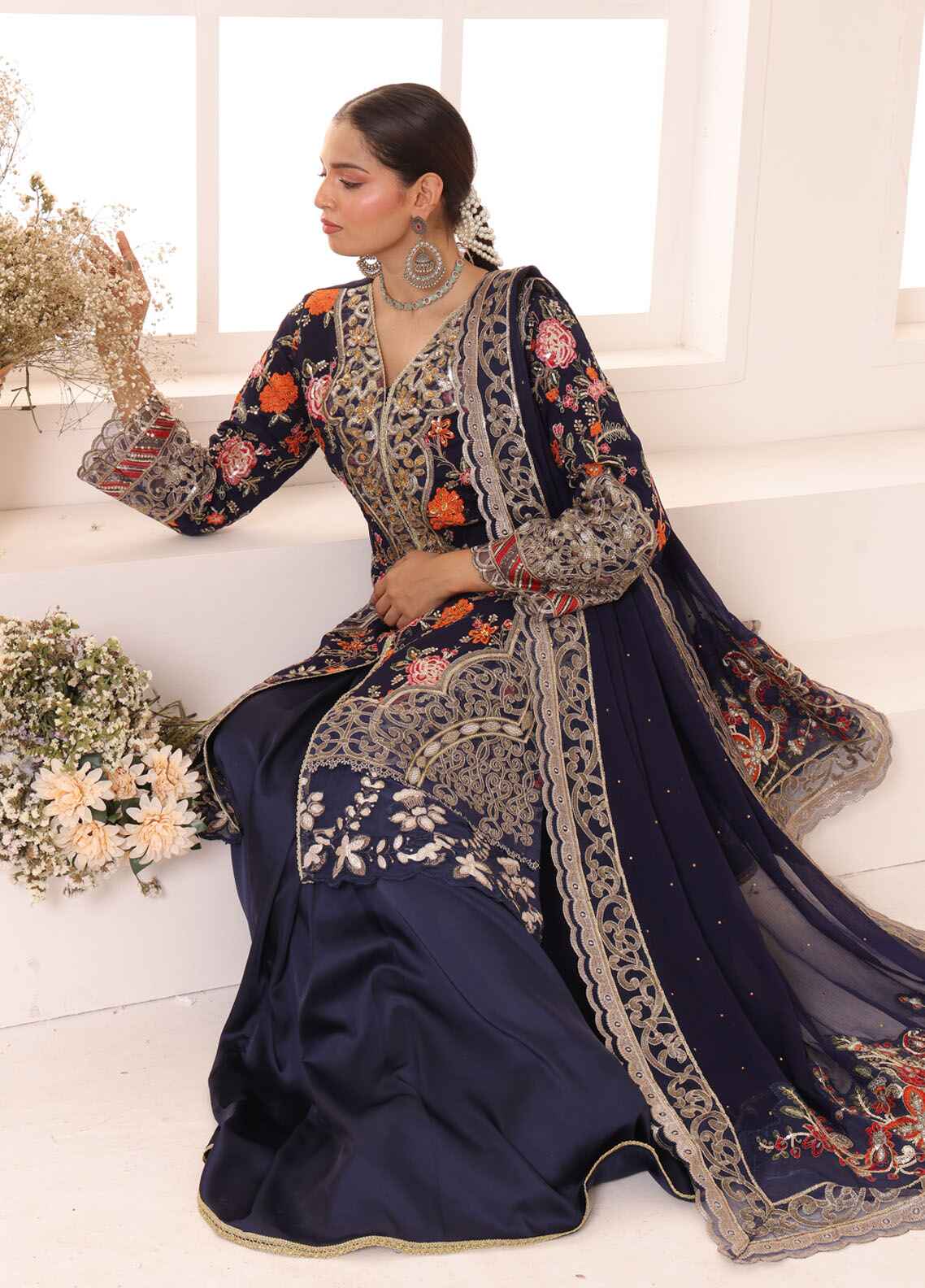 Shehnai By Polawn Embroidered Stitched 3 Piece Chiffon Suit PD-24-1003 - Ready to Wear