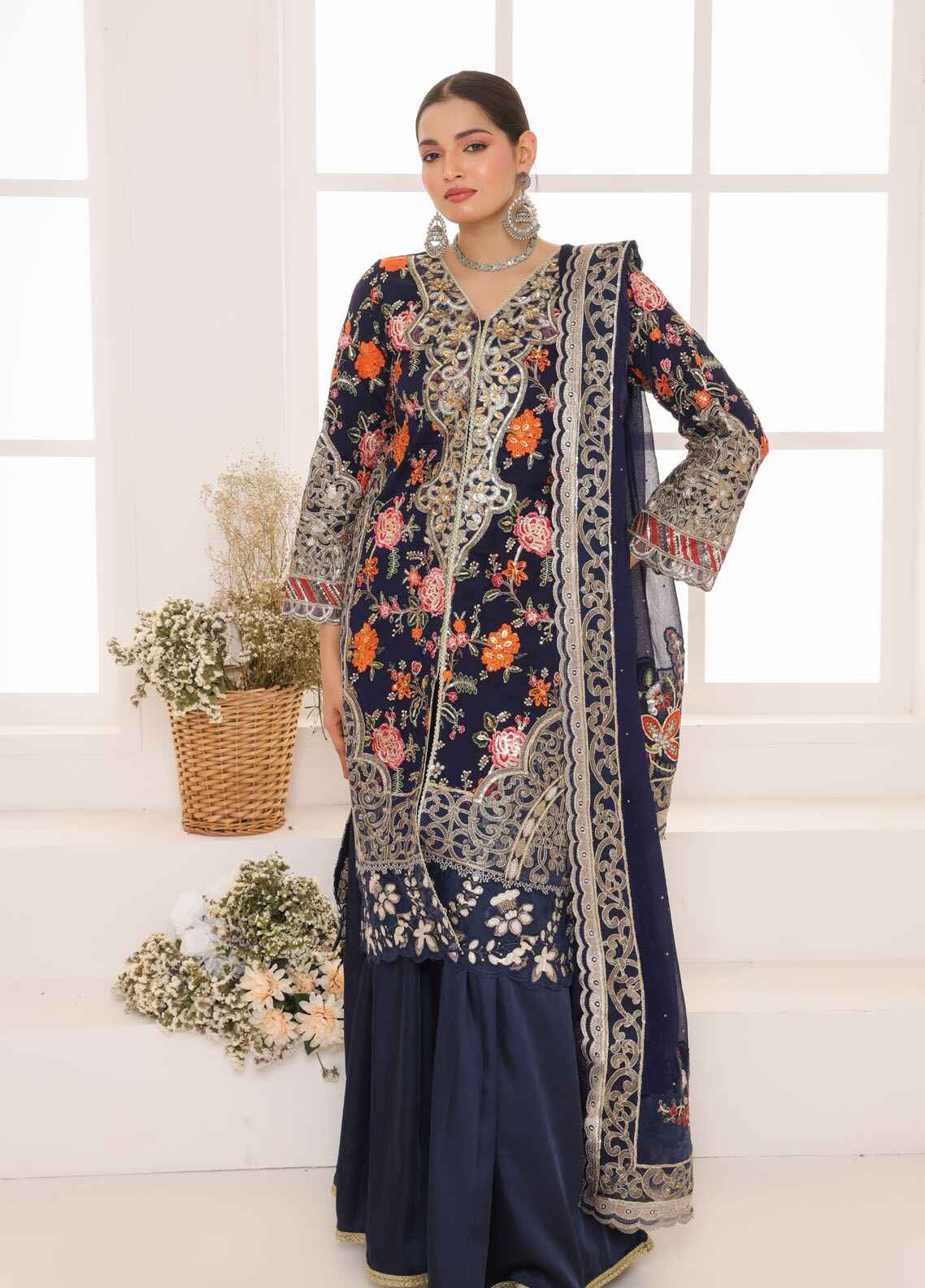 Shehnai By Polawn Embroidered Stitched 3 Piece Chiffon Suit PD-24-1003 - Ready to Wear