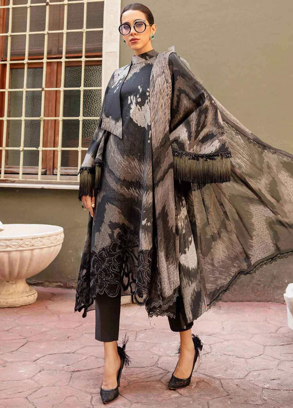 Embroidered Cambric 3 Piece Unstitched Suit MBL-MPT-2310-A-24 -Winter Collection