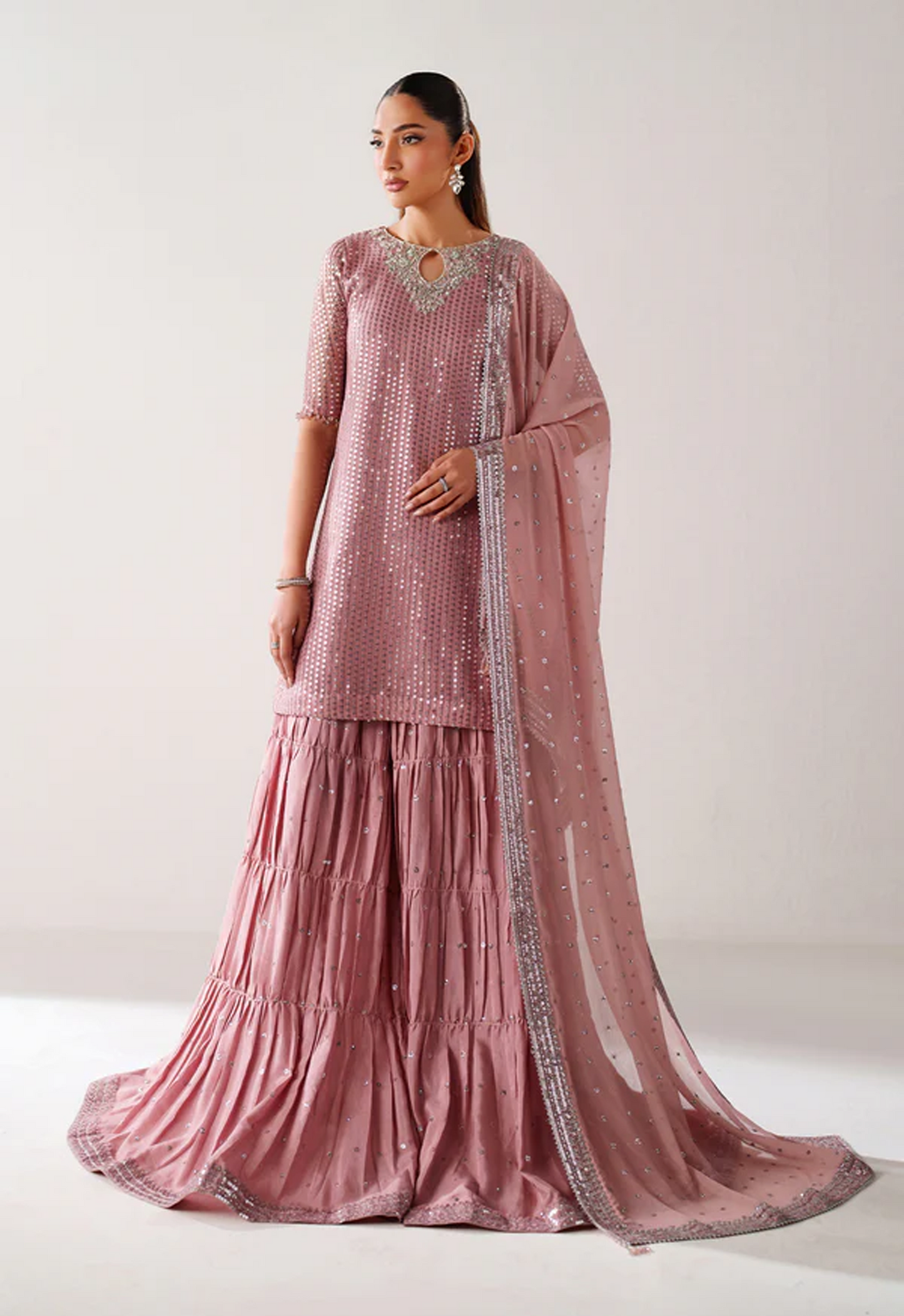 Embroidered Chiffon 3 Piece Unstitched Suit BC-HU-SF-4388 - Party Wear