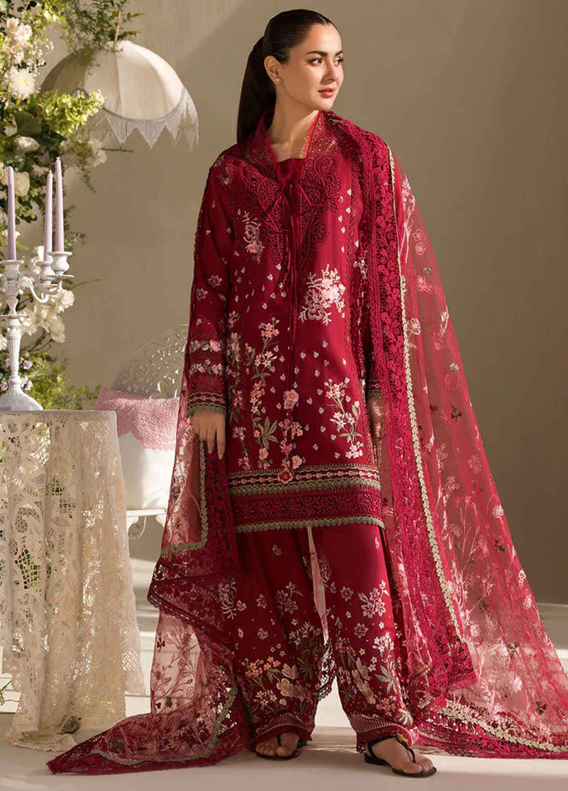Embroidered Lawn 3 Piece Unstitched Suit SNL-D14-A-25 - Summer Collection
