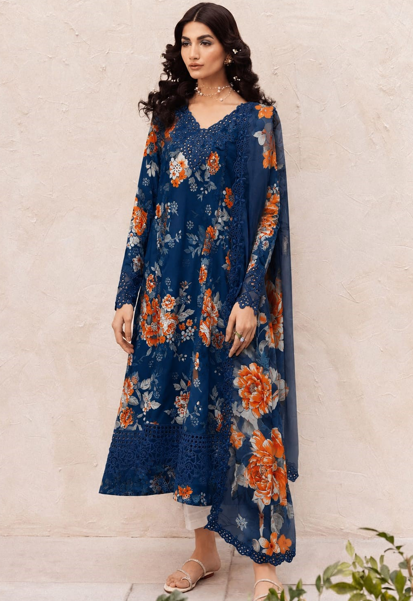Embroidered Lawn 3 Piece Unstitched Suit IL-DL-09-Whisper-BLUE - Summer Collection