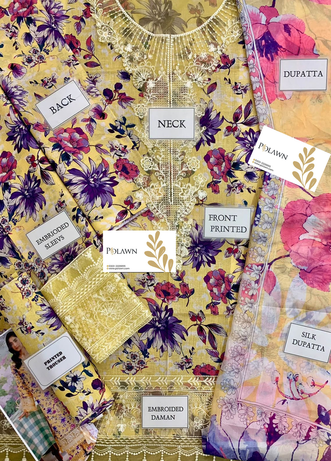 Embroidered Lawn 3 Piece Unstitched Suit AL-Tuscany-24 - Summer Collection