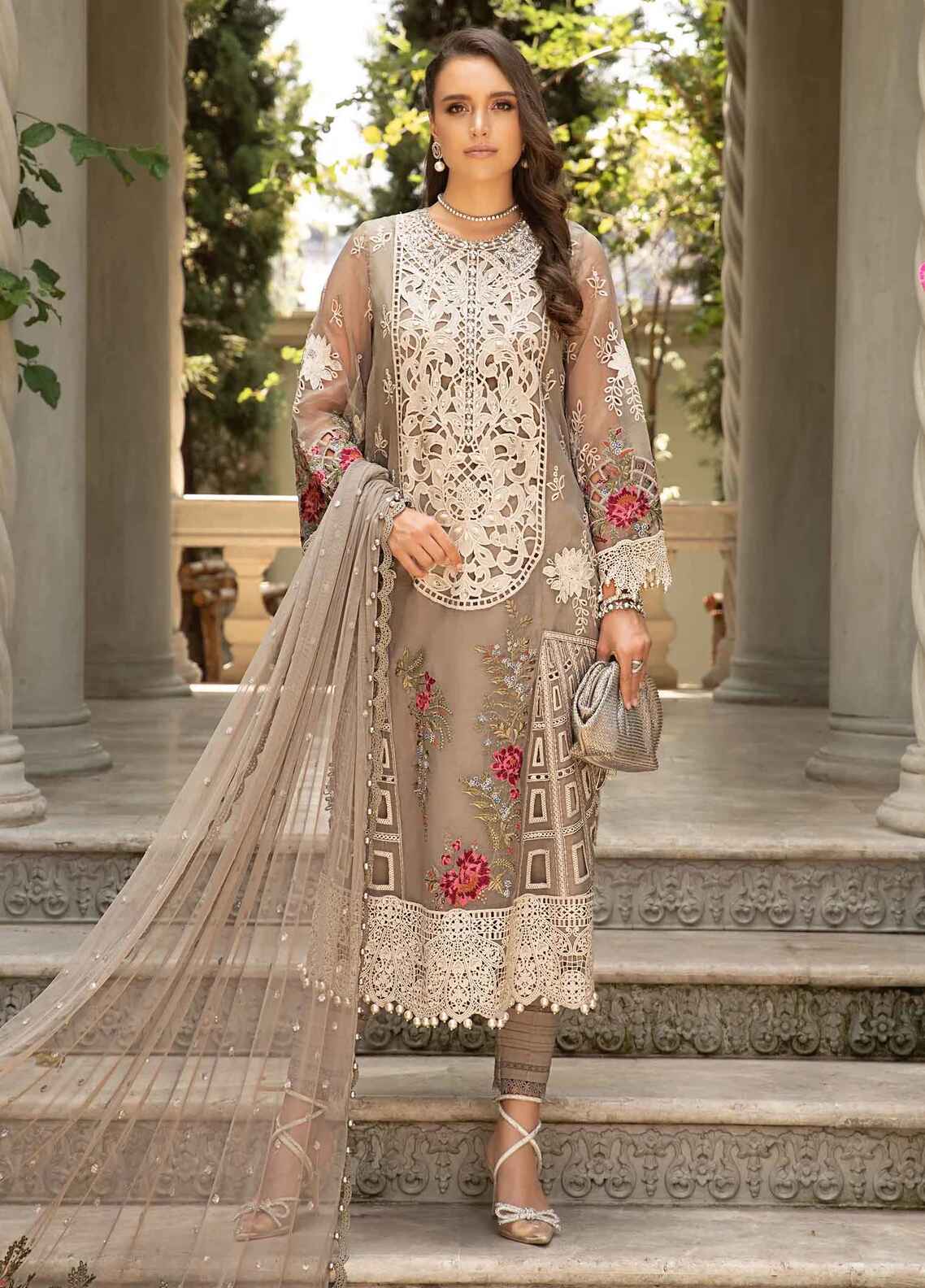 Embroidered Lawn 3 Piece Unstitched Suit MBL-EID-24-01 - Summer Collection
