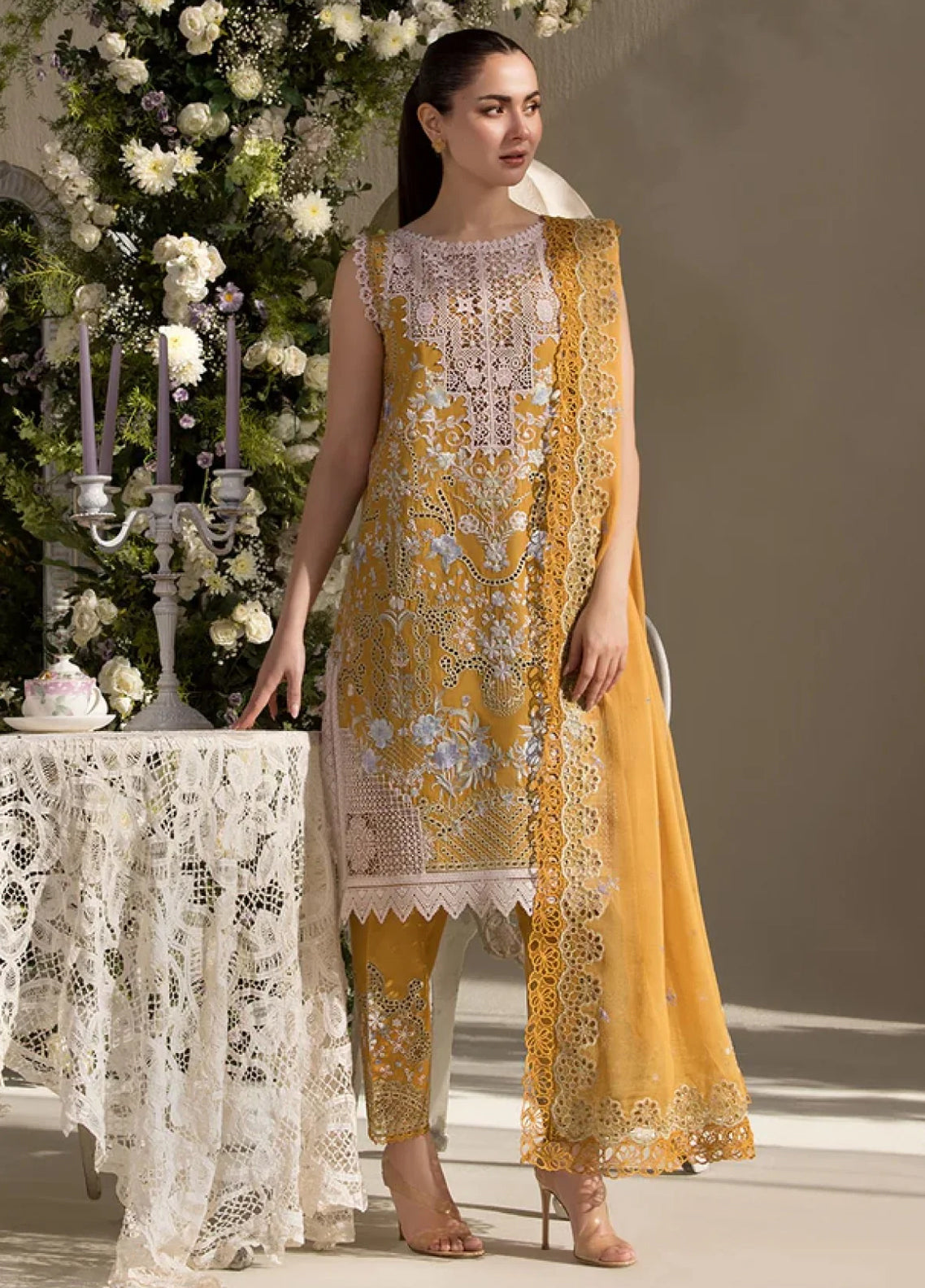 Embroidered Lawn 3 Piece Unstitched Suit SNL-D06-B-25 - Summer Collection