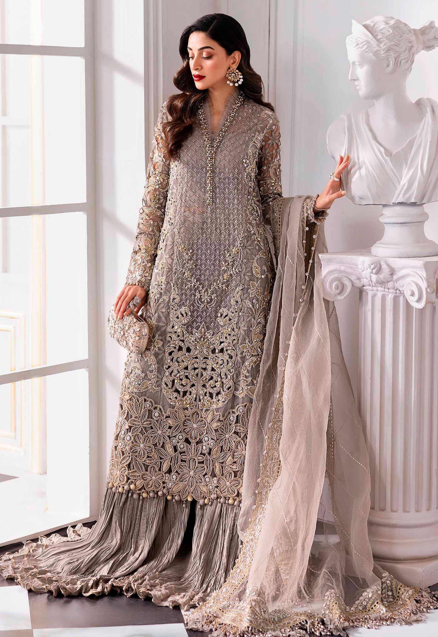Embroidered Chiffon 3 Piece Unstitched Suit MBC-BD-3006-25 - Party Wear
