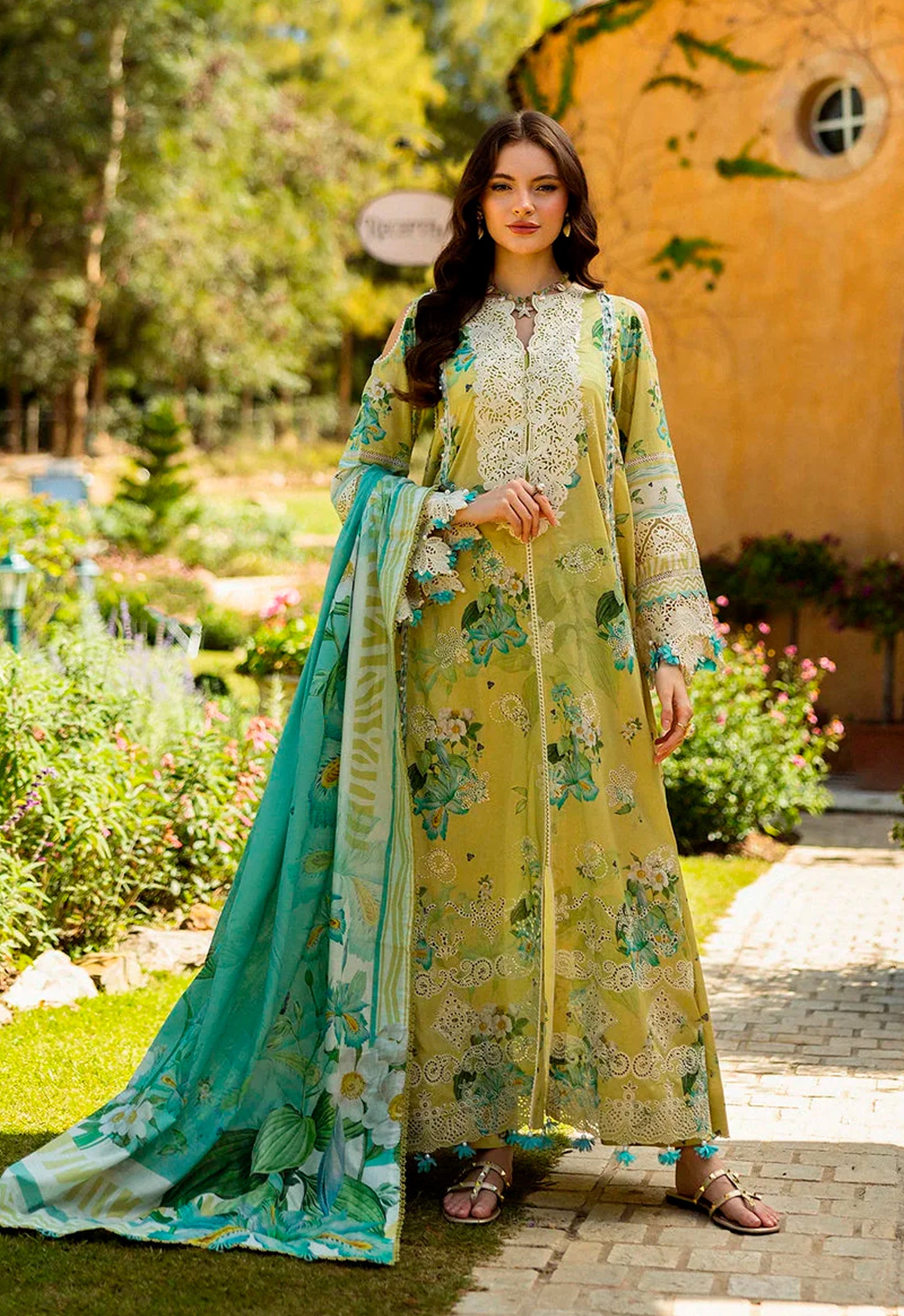 Embroidered Lawn 3 Piece Unstitched Suit EL-07A-ALLURE-25 - Summer Collection