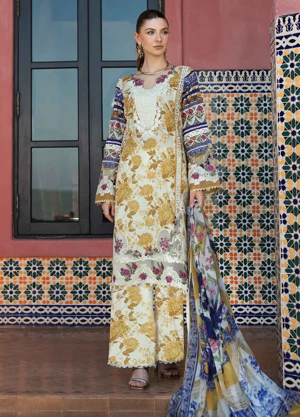 Embroidered Lawn 3 Piece Unstitched Suit ESL-05A-ESTELLE-25-Summer Collection