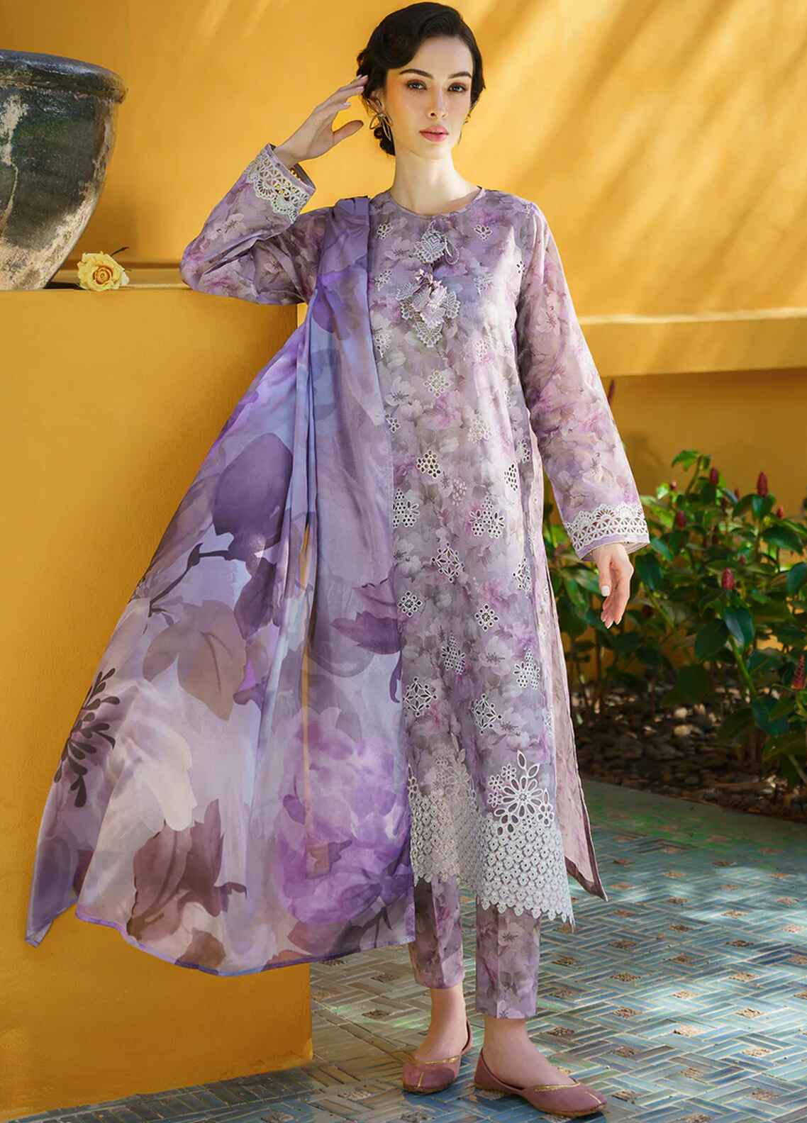 Embroidered Lawn 3 Piece Unstitched Suit BL-UF-579 - Summer Collection