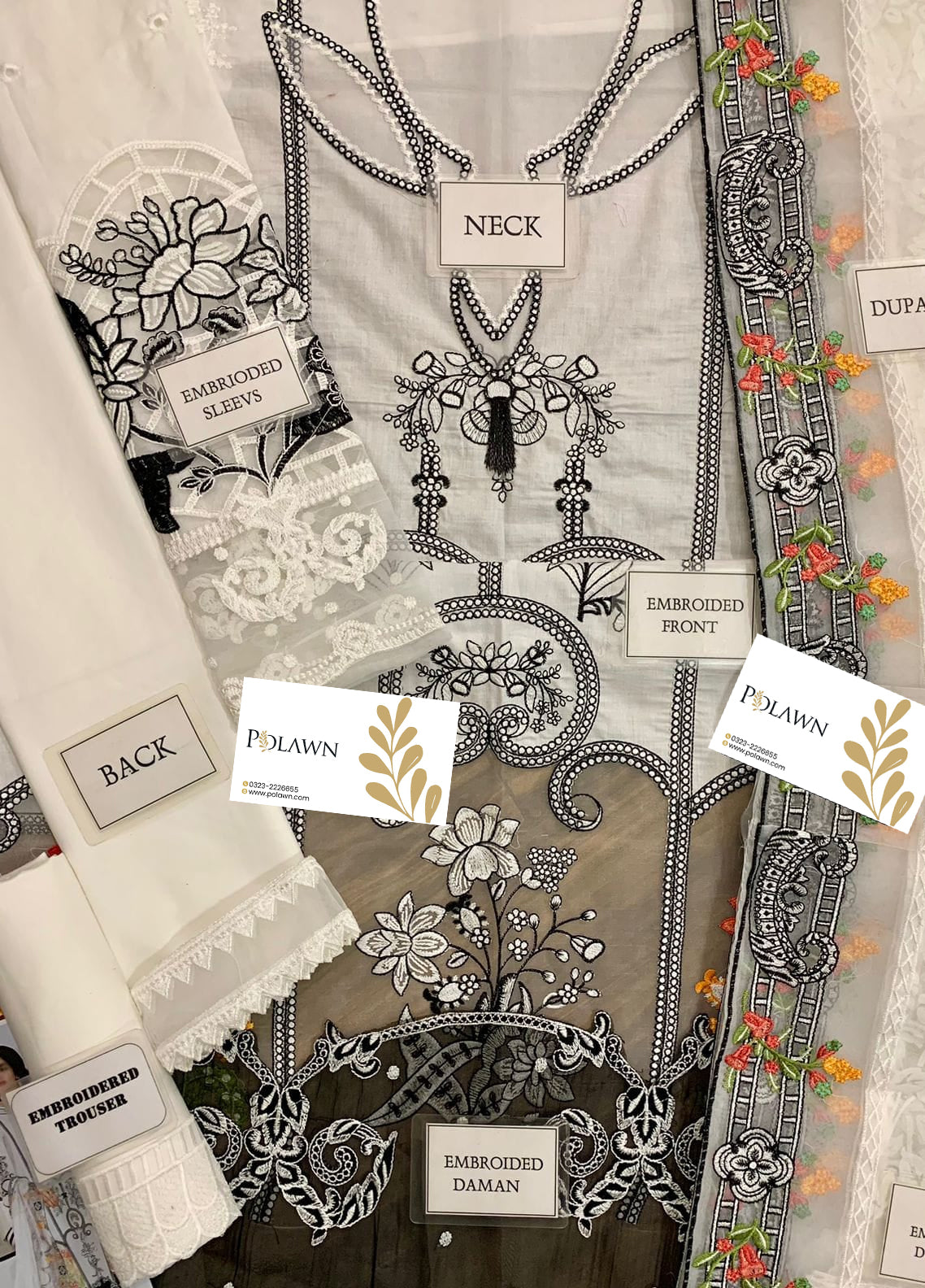Embroidered Lawn 3 Piece Unstitched Suit MBL-DW-EF24-1982-24 - Summer Collection