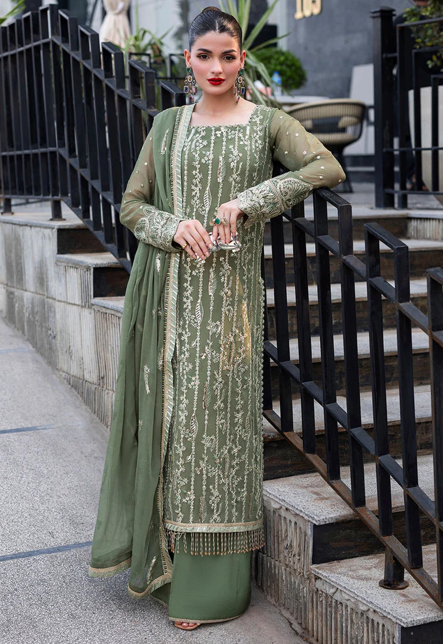 Embroidered Chiffon 3 Piece Unstitched Suit SC-CT 25006-25 - Party Wear