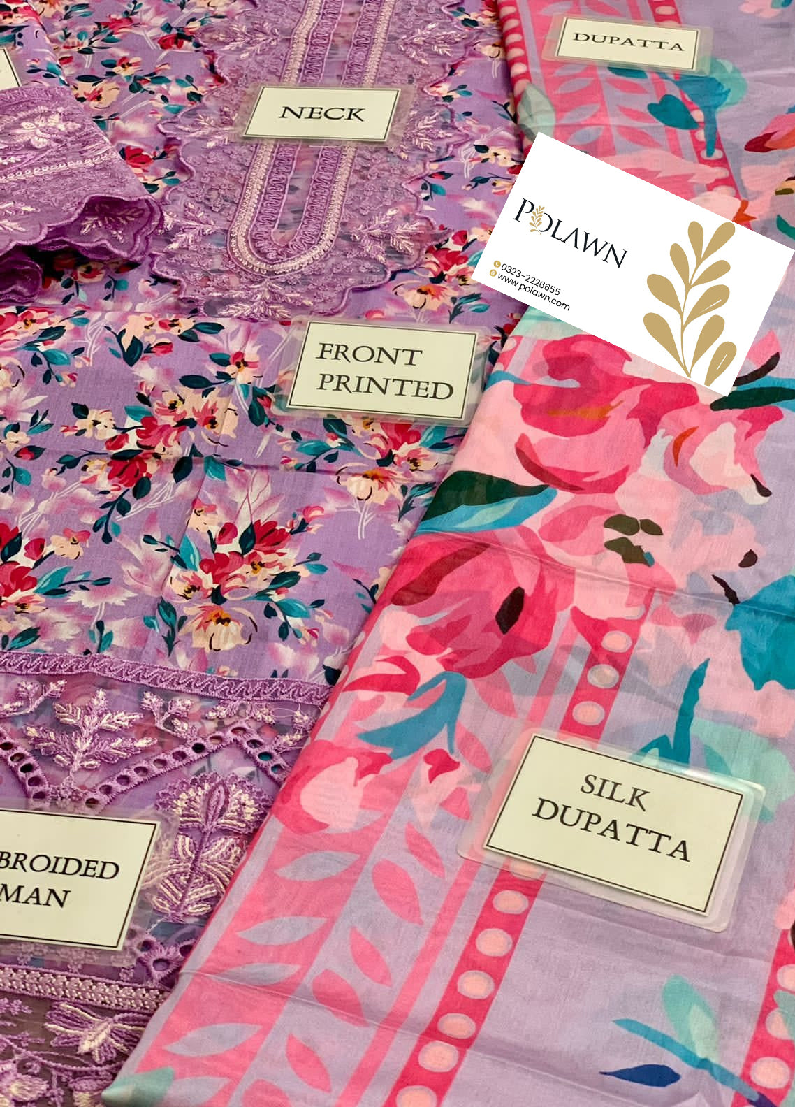 Embroidered Lawn 3 Piece Unstitched Suit AL-ORCHID-24 - Summer Collection