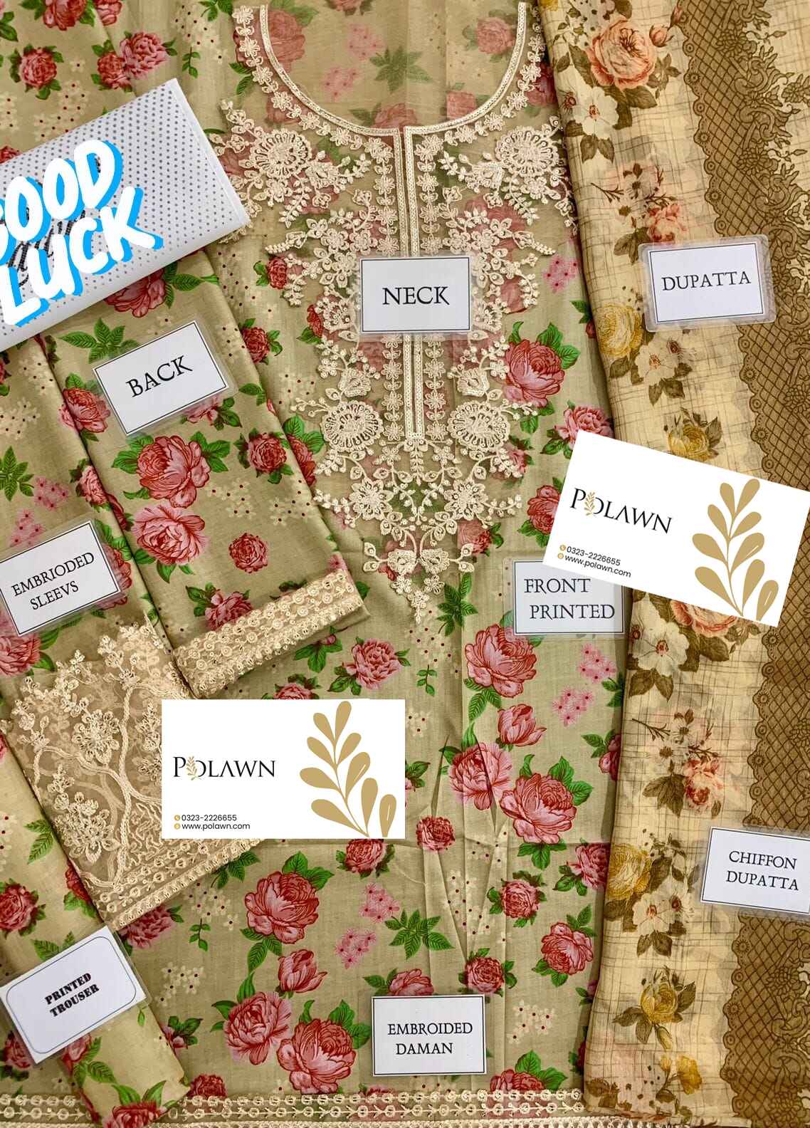 Embroidered Lawn 3 Piece Unstitched Suit BL-UF-691 - Summer Collection