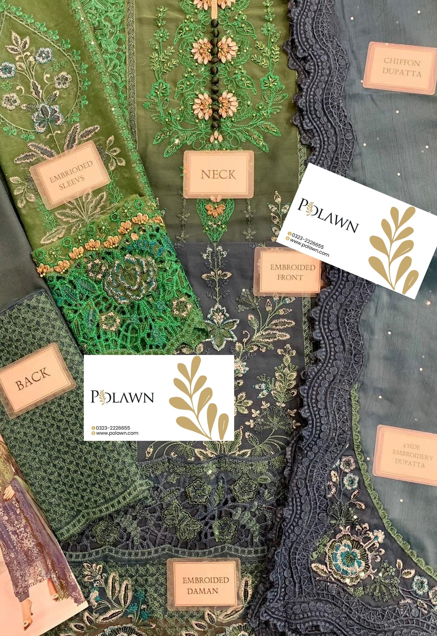Embroidered Chiffon 3 Piece Unstitched Suit MBC-MPC-25-106 - Party Wear