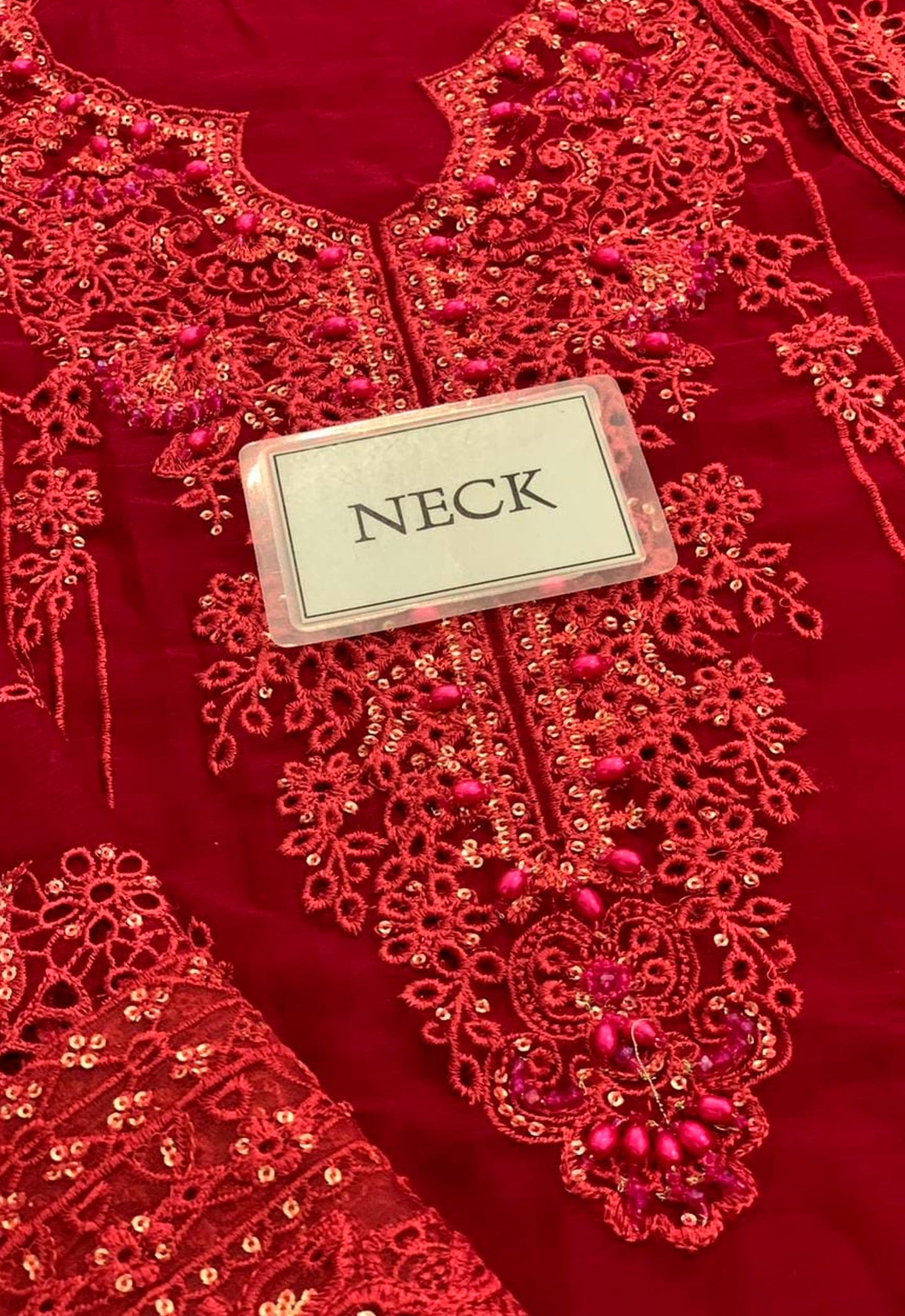 Embroidered Chiffon 3 Piece Unstitched Suit QC-WC-02 SIOFE-25 - Party Wear