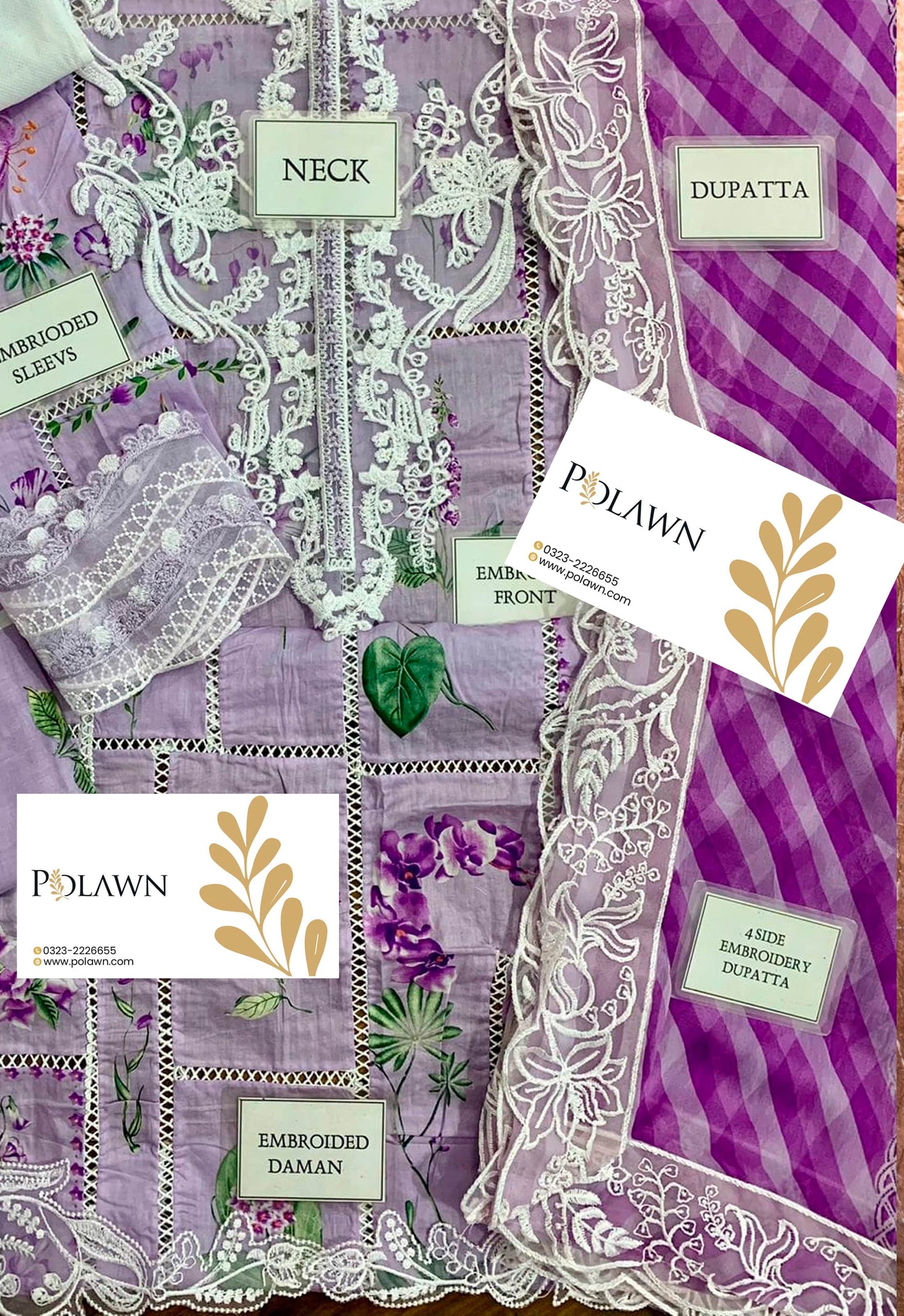 Embroidered Lawn 3 Piece Unstitched Suit CSSL-D07-A-25 - Summer Collection