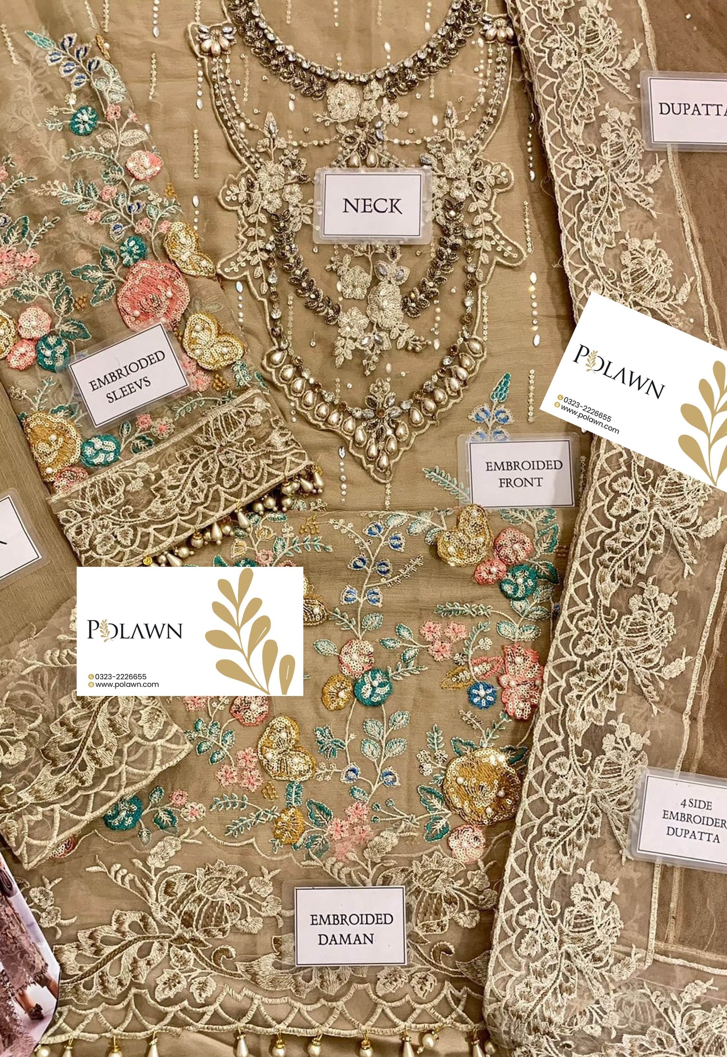 Embroidered Chiffon 3 Piece Unstitched Suit MBC-MPC-25-107 - Party Wear