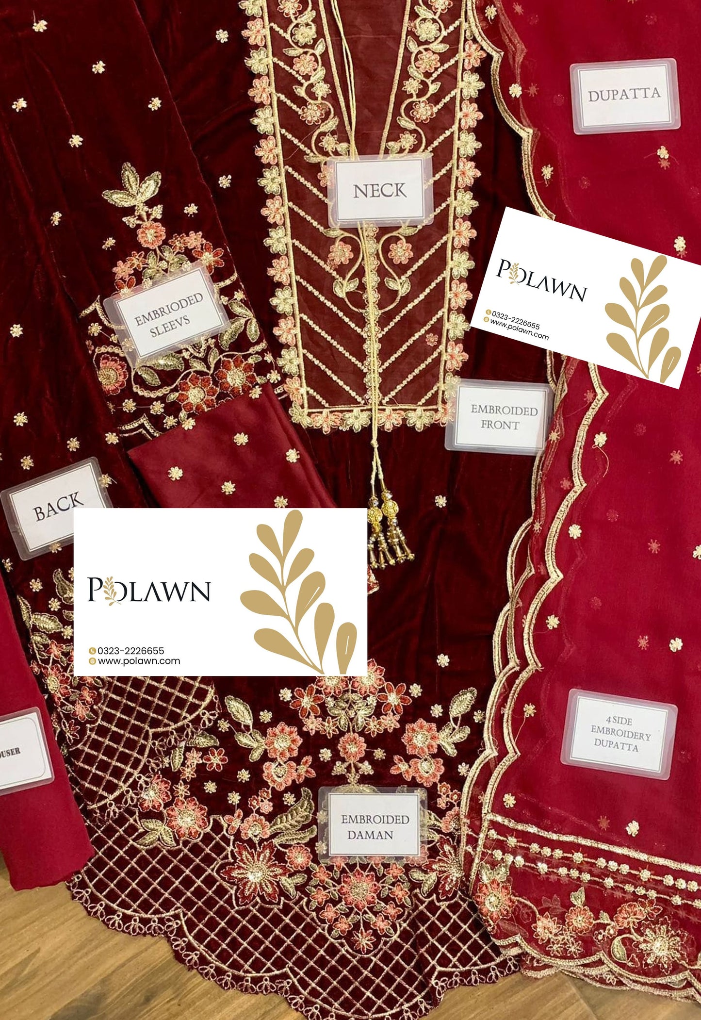 Embroidered Unstitched 3 Piece Velvet Suit EAV-KANWAL-25 - Party Wear