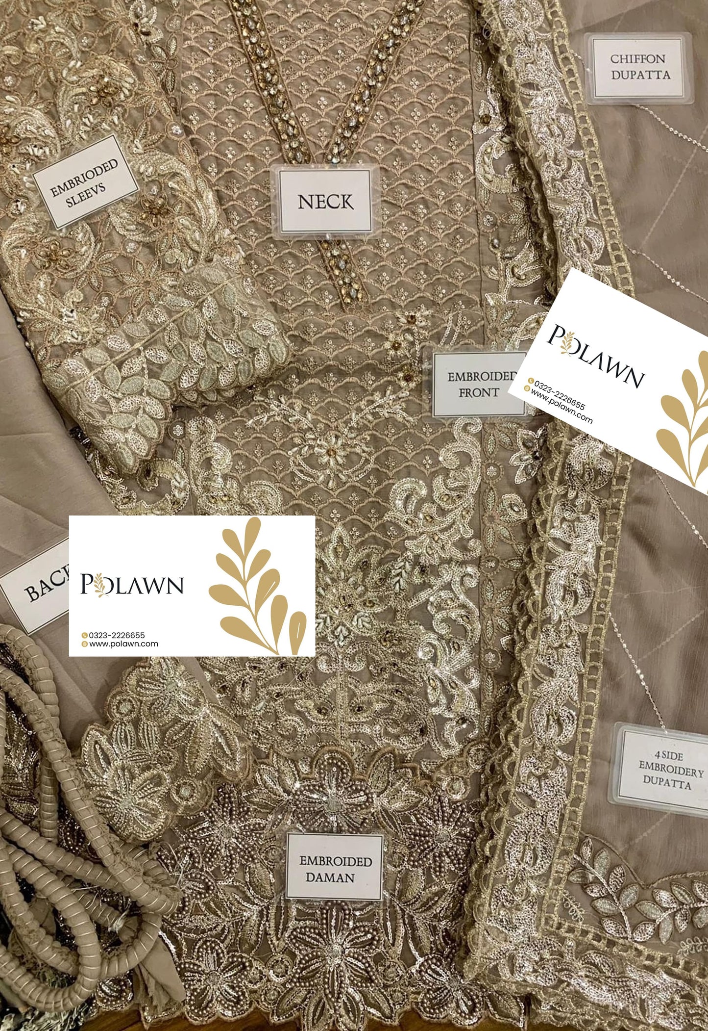 Embroidered Chiffon 3 Piece Unstitched Suit MBC-BD-3006-25 - Party Wear