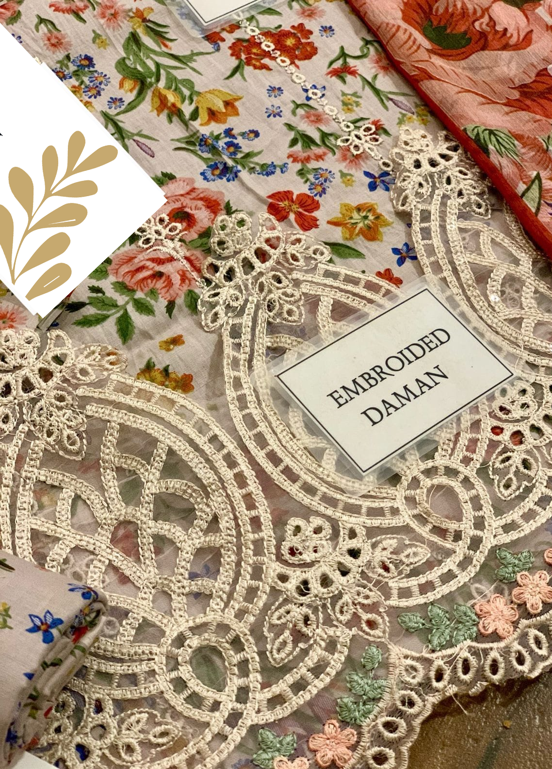 Embroidered Lawn 3 Piece Unstitched Suit MBL-MPT-2507-A-25 -Summer Collection