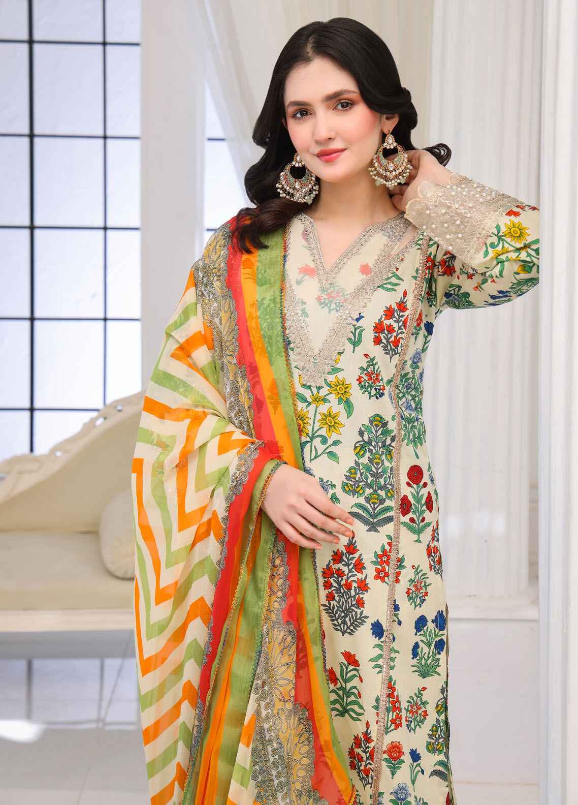 Bahar By Polawn Printed Stitched 3 Piece Lawn Suit PD-25-201-A Ready to Wear