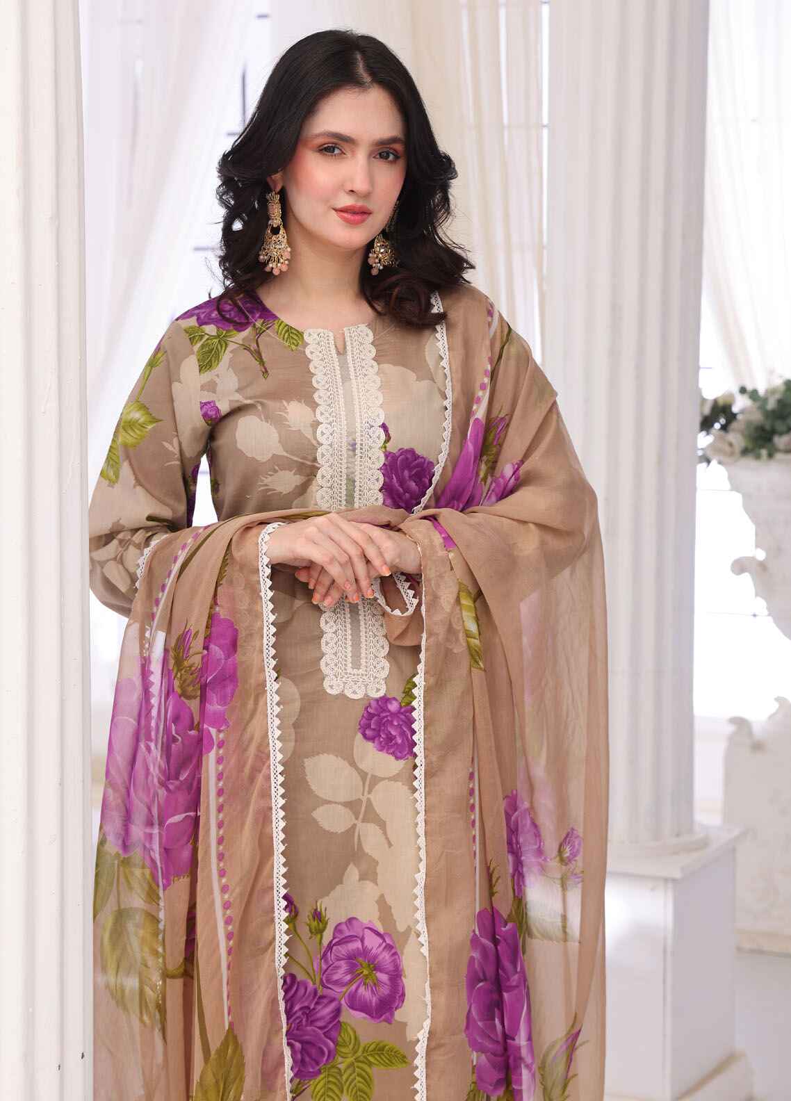 Bahar By Polawn Printed Stitched 3 Piece Lawn Suit PD-25-202-A Ready to Wear