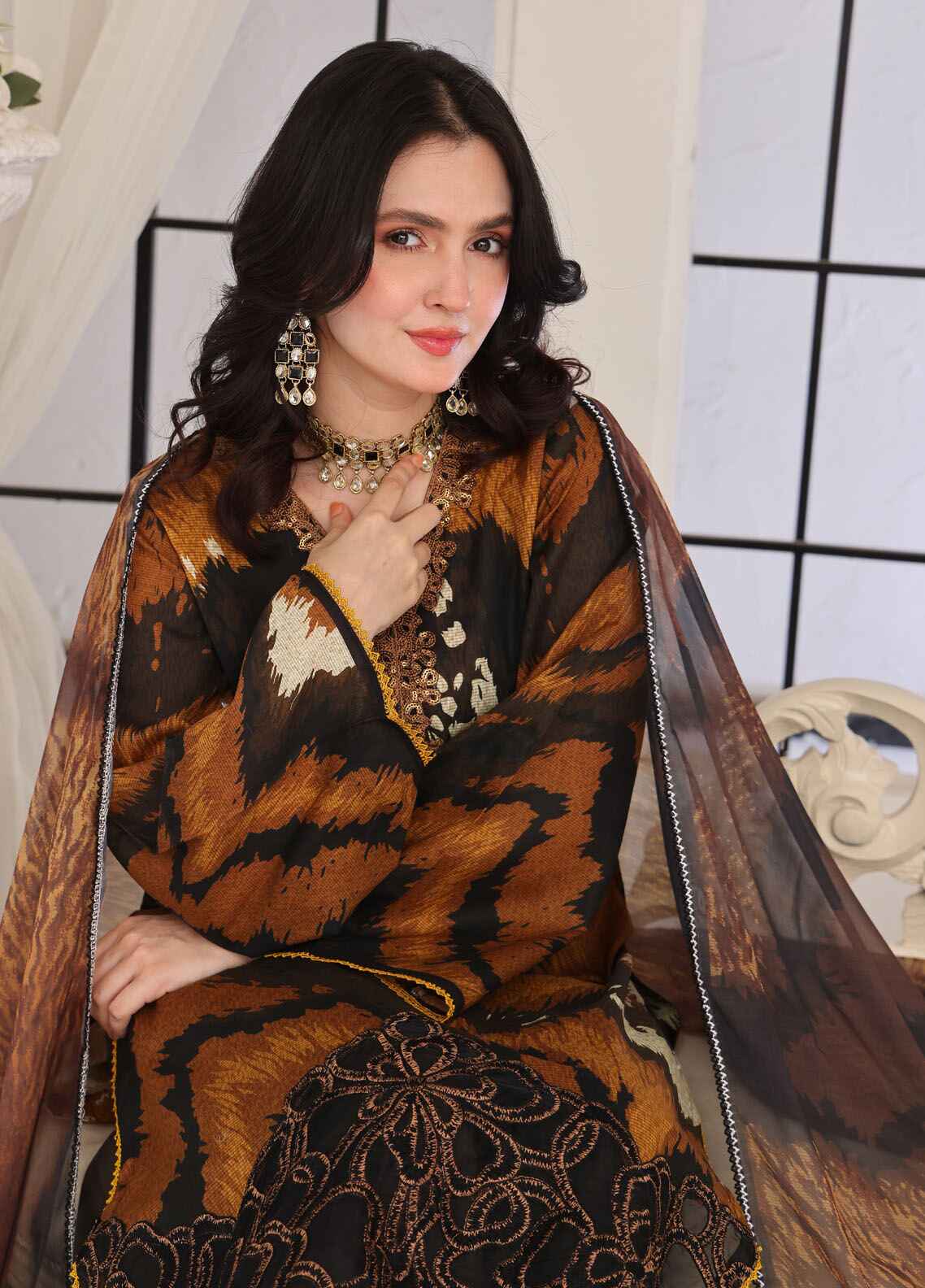 Bahar By Polawn Printed Stitched 3 Piece Lawn Suit PD-25-203-B Ready to Wear