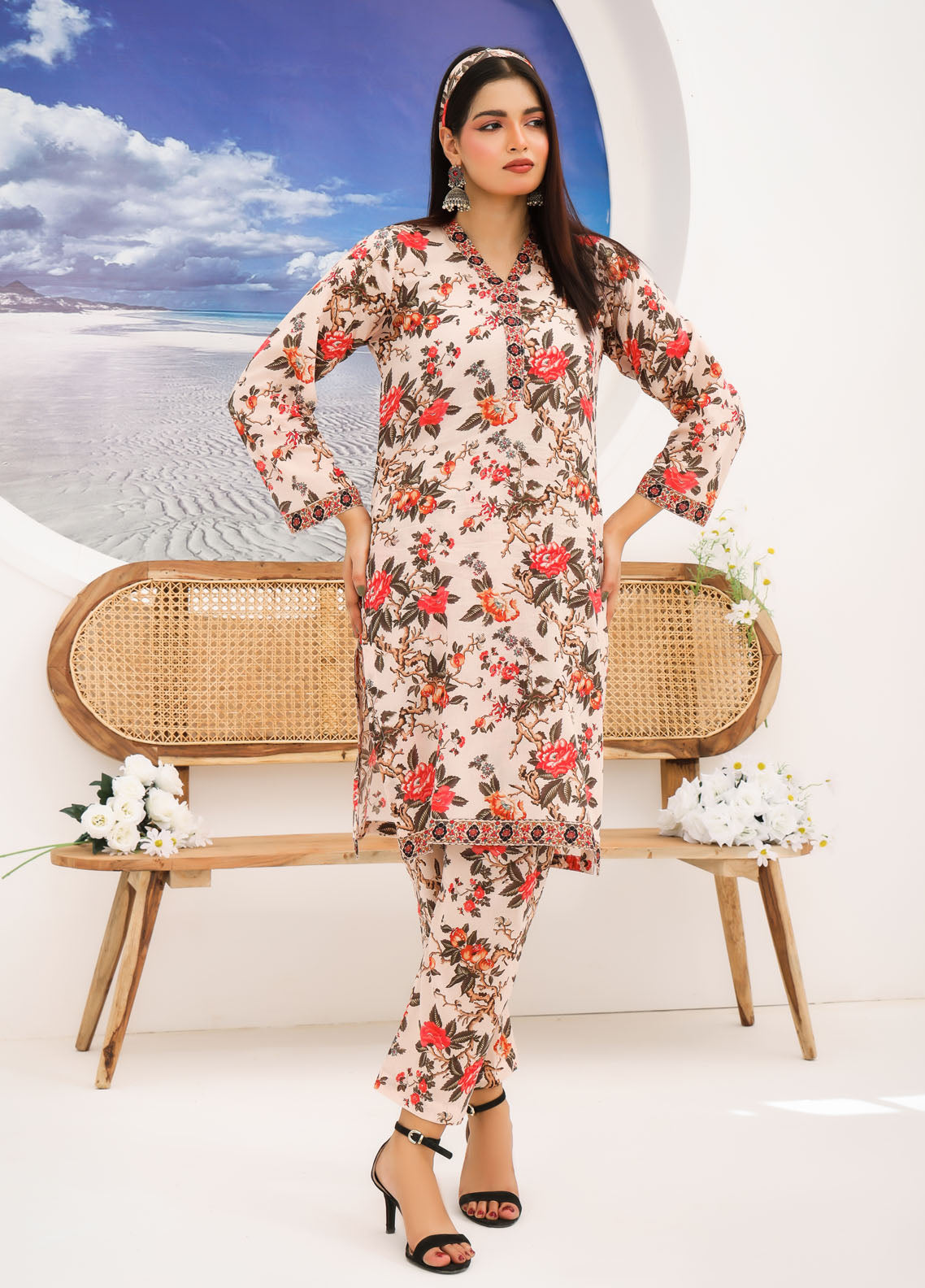 Luxe By Polawn Embroidered Unstitched 2 Piece Lawn Suit PL-24-101-Cords Set