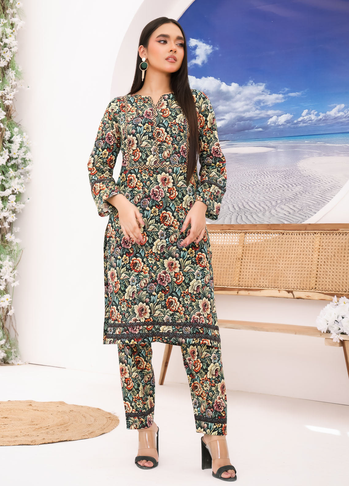 Luxe By Polawn Embroidered Unstitched 2 Piece Lawn Suit PL-24-102-Cords Set