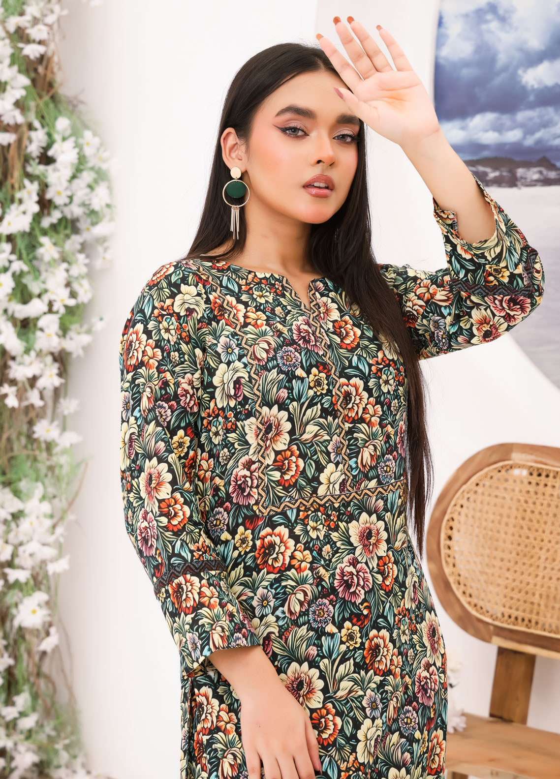 Luxe By Polawn Embroidered Unstitched 2 Piece Lawn Suit PL-24-102-Cords Set