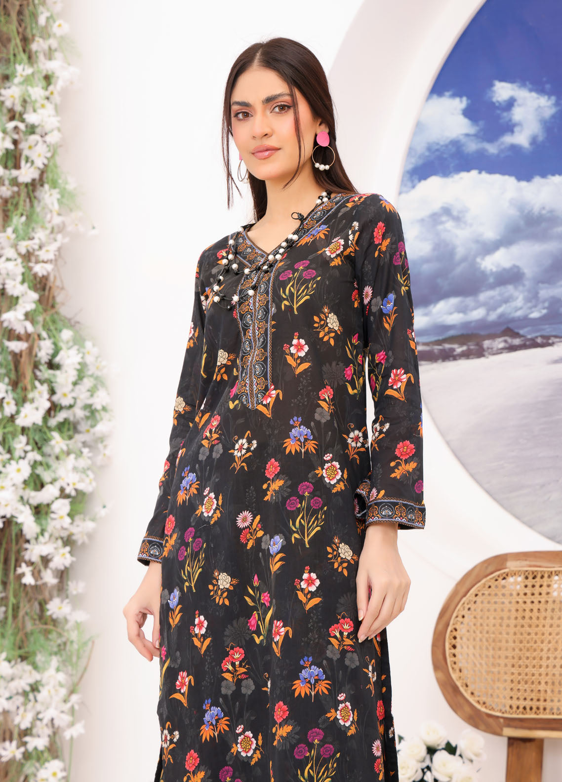 Luxe By Polawn Embroidered Unstitched 2 Piece Lawn Suit PL-24-103-Cords Set