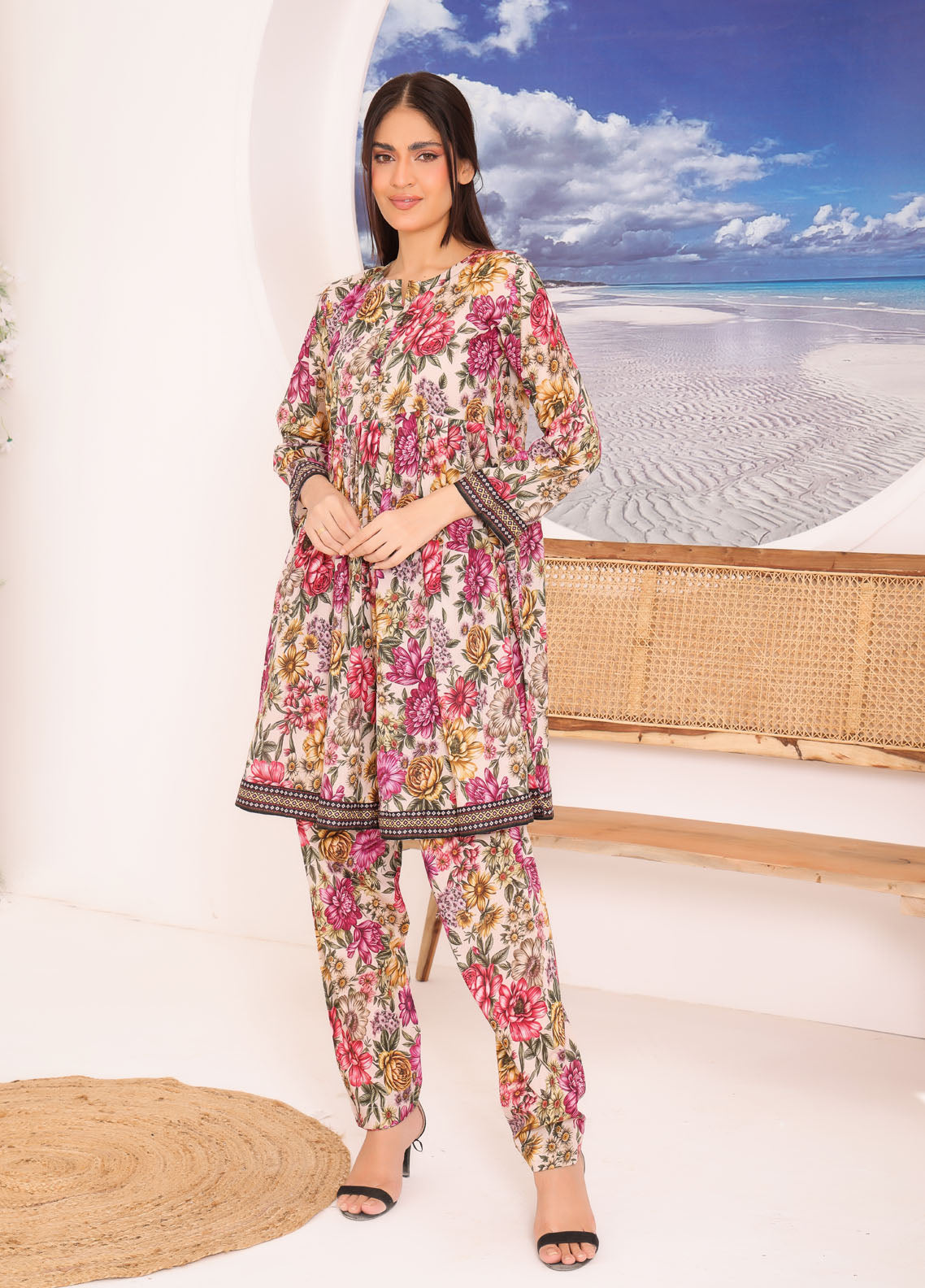 Luxe By Polawn Embroidered Unstitched 2 Piece Lawn Suit PL-24-104-Cords Set