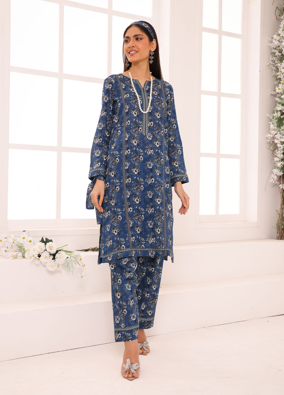 Luxe By Polawn Embroidered Unstitched 2 Piece Lawn Suit PL-24-106-Cords Set