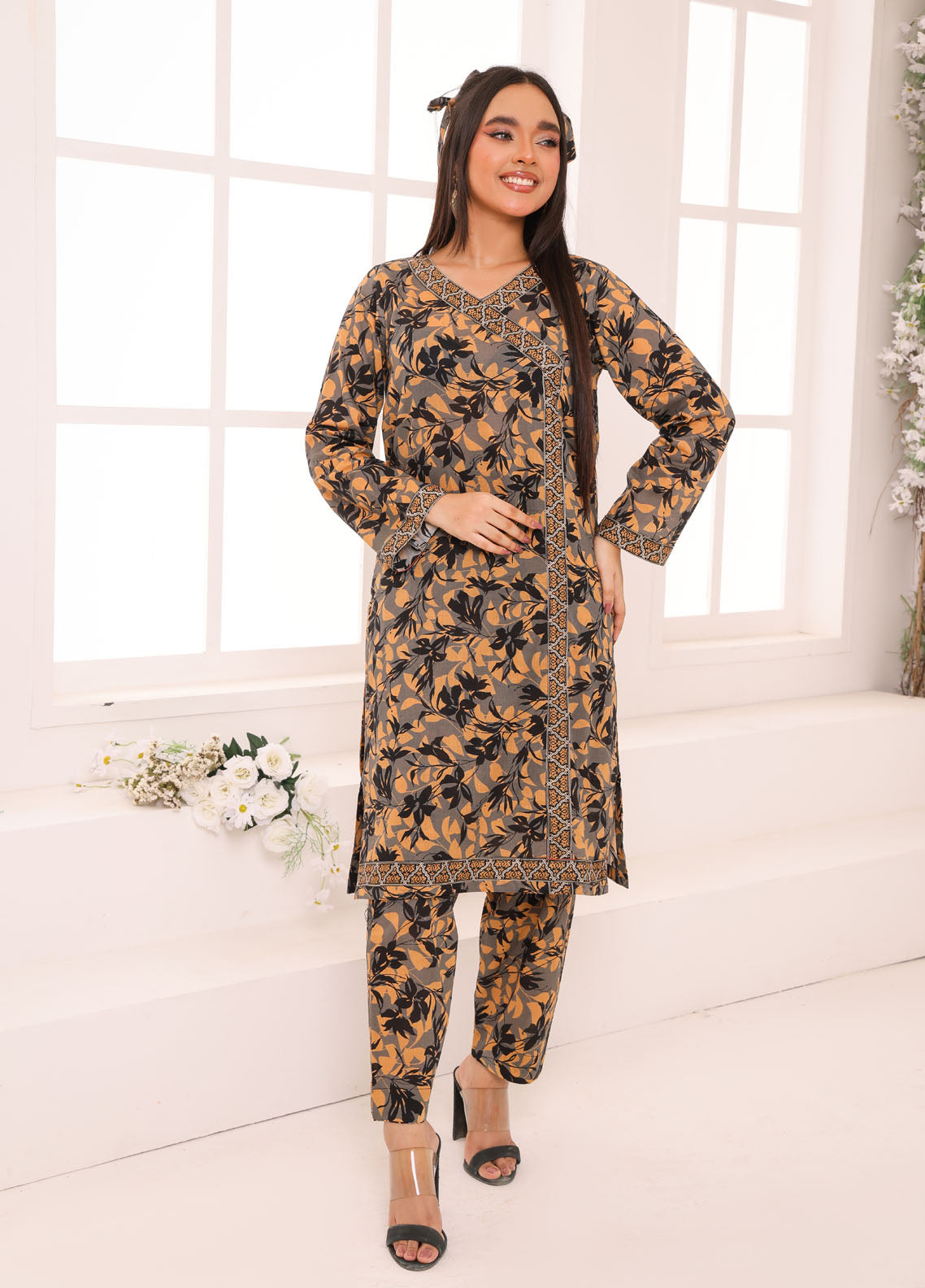 Luxe By Polawn Embroidered Unstitched 2 Piece Lawn Suit PL-24-107-Cords Set