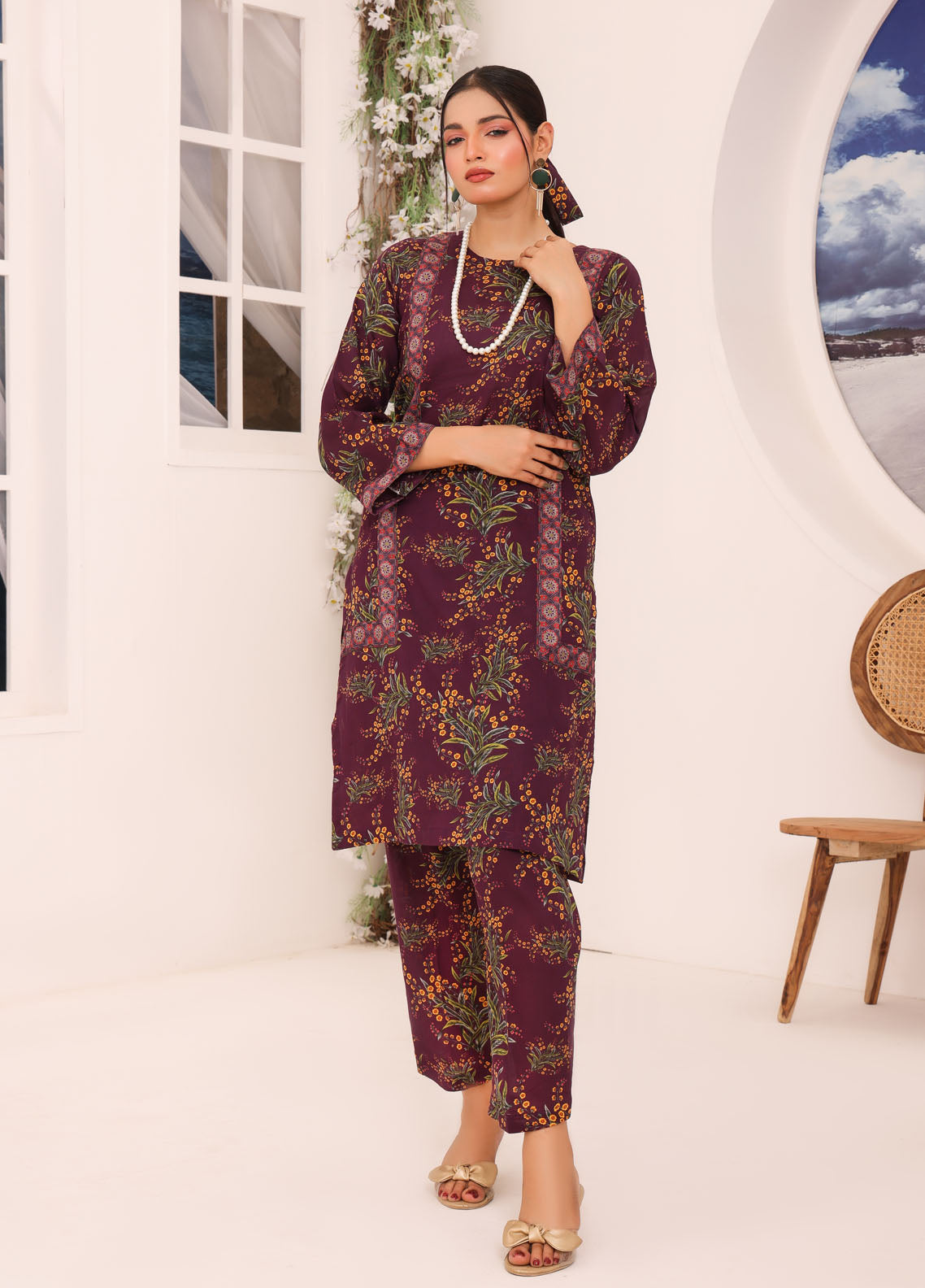 Luxe By Polawn Embroidered Unstitched 2 Piece Lawn Suit PL-24-108-Cords Set