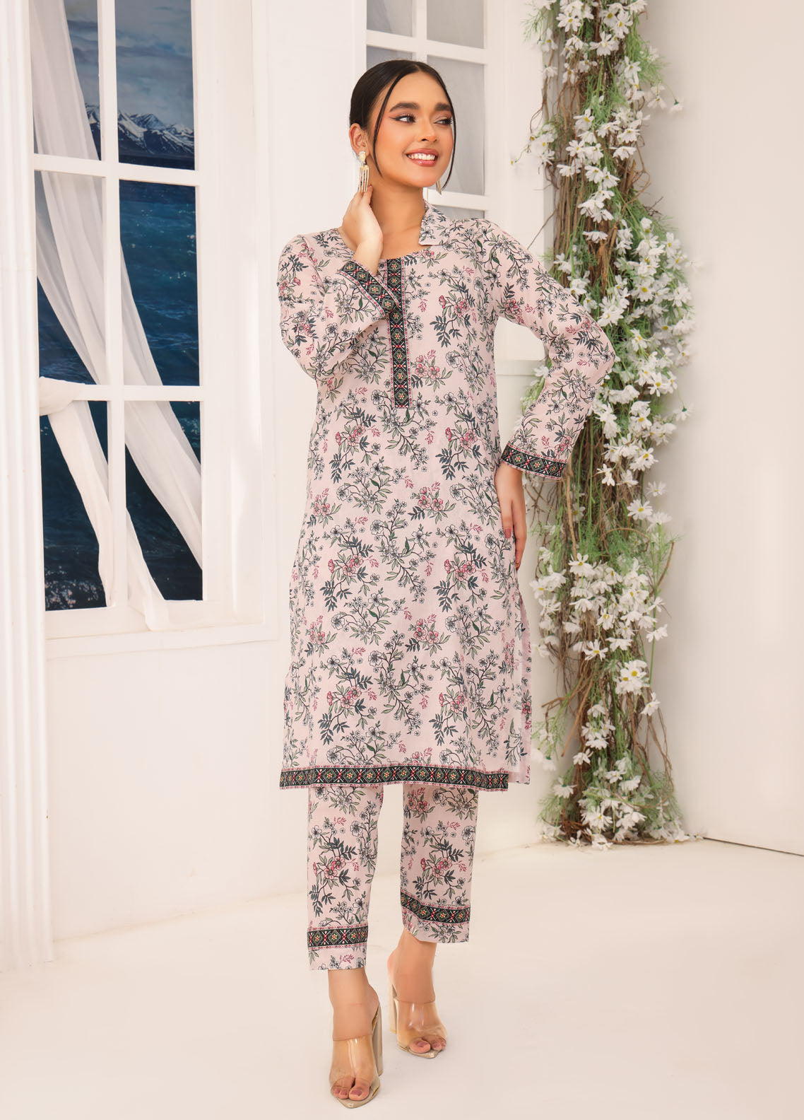 Luxe By Polawn Embroidered Unstitched 2 Piece Lawn Suit PL-24-110-Cords Set